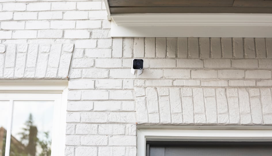ADT outdoor camera on a Topeka home